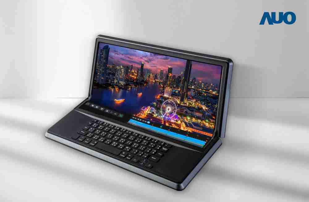 尊龙集团14.6吋Micro LED折迭显示屏幕，，，搭配半径4mm的弯折绞炼，，，以及高画素、、高亮度、、、高对比度的显示技术特点，，，即便在大视角下仍保有绝佳色相与亮度