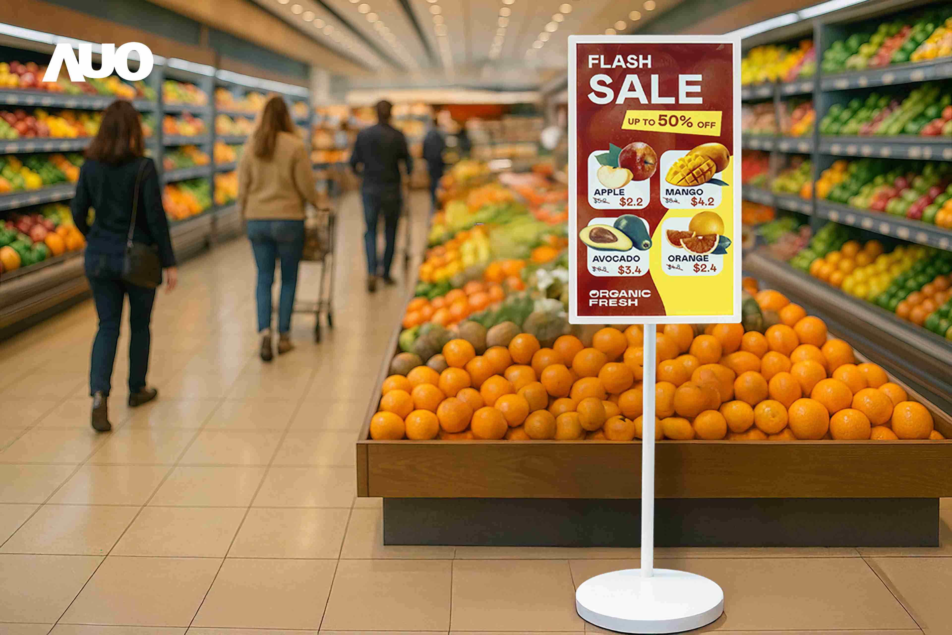 达擎首亮相低功耗、、全彩的〝aecoPost电子纸解决方案〞，，，仅在更新画面时需要微量的电力驱动，，无需布建电线的便捷设计，，，，使其可灵活应用、、随意置放，，，，并可透过云端或行动装置app，，，，轻松管理及排程广告内容，，晋升店头营销利器。。。。